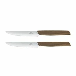 LE COUTEAU Ventes 26 2 Couteaux Steak/table Victorinox Swiss Modern Noyer Lame à Dents 12cm