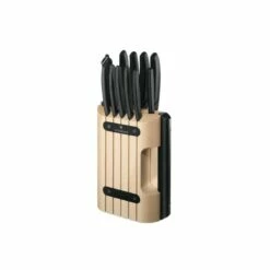 Bloc En Bois 11 Couteaux De Cuisine Victorinox Manches Noirs