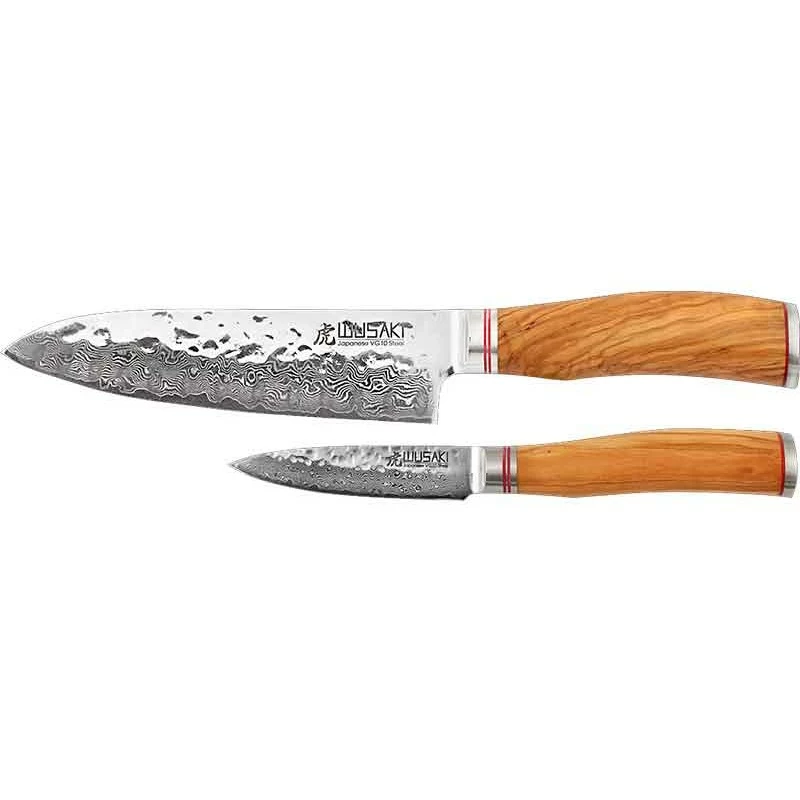 Coffret 2 Couteaux Wusaki Damas VG10 - Santoku Et Office 3 Coffret 2 Couteaux Wusaki Damas VG10 - Santoku Et Office