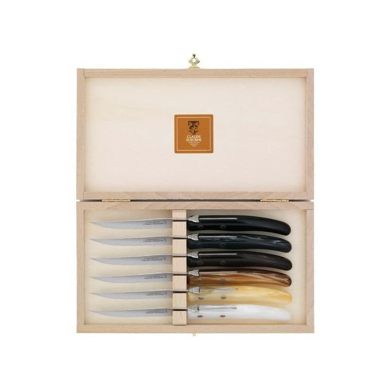 Coffret 6 Couteaux à Steak Laguiole Dozorme Gris/marron 4 Coffret 6 Couteaux à Steak Laguiole Dozorme Gris/marron – Image 2