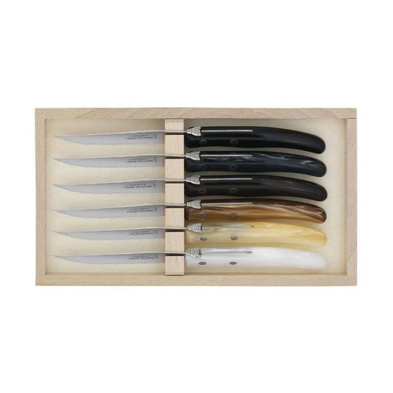 Coffret 6 Couteaux à Steak Laguiole Dozorme Gris/marron 3 Coffret 6 Couteaux à Steak Laguiole Dozorme Gris/marron