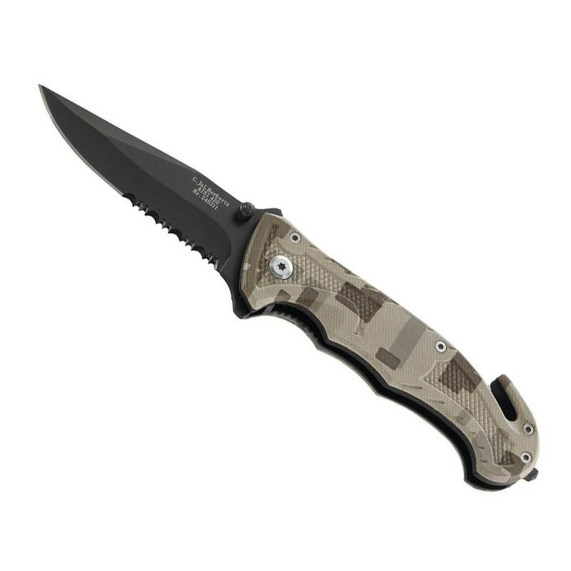 Couteau Herbertz Camouflé - Lame Noire à Dents 3 Couteau Herbertz Camouflé - Lame Noire à Dents