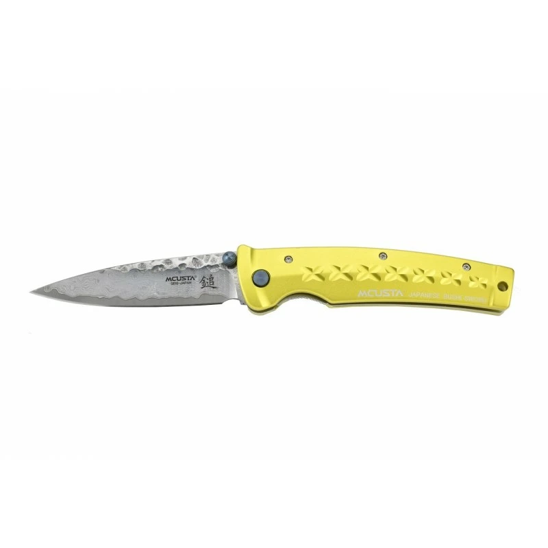 Couteau Mcusta Tsuchi MC-164D Aluminium Jaune Damas 3 Couteau Mcusta Tsuchi MC-164D Aluminium Jaune Damas
