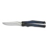 Couteau Papillon Albainox Manche Aluminium Noir Lignes Bleues -LE COUTEAU Ventes couteau papillon albainox manche aluminium noir lignes bleues