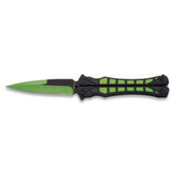 Couteau Papillon Albainox Vert Et Noir 02113