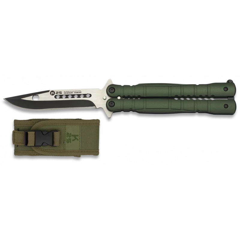 Couteau Papillon K25 Vert Lame 103mm 02130 3 Couteau Papillon K25 Vert Lame 103mm 02130