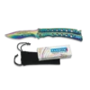 Couteau Papillon Rainbow Manche Courbé Ajouré 02127