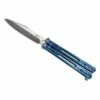 Couteau Papillon Third Bleu 13cm Inox Satiné - K2920A -LE COUTEAU Ventes couteau papillon third bleu 13cm inox satine k2920a
