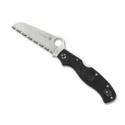 Couteau Spyderco Rescue 3 Thin Blue Line Noir à Dents