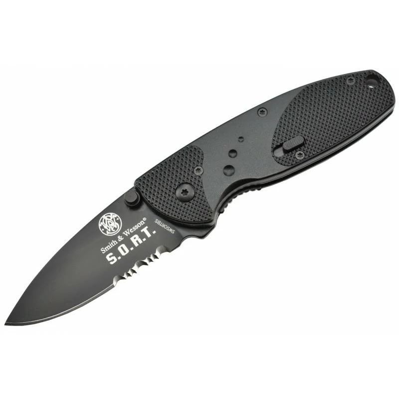 Smith & Wesson SWSORTBS - Couteau Ouverture Assistée 440C Alu 3 Smith & Wesson SWSORTBS - Couteau Ouverture Assistée 440C Alu